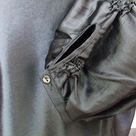 Beautiful Gray Ruffled Taffeta Blouse Top for Formal Elegant Evening Party XL - Picture 8 of 9